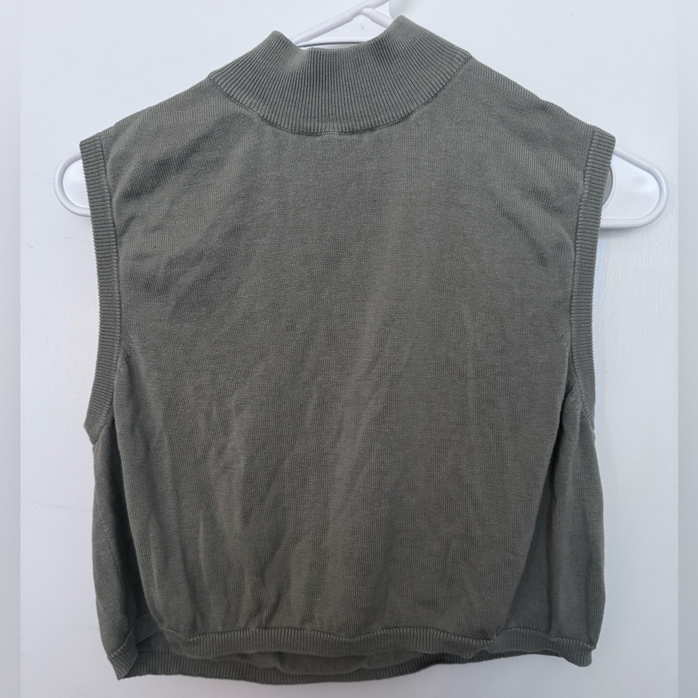 Sleeveless Olive Green Women's Top